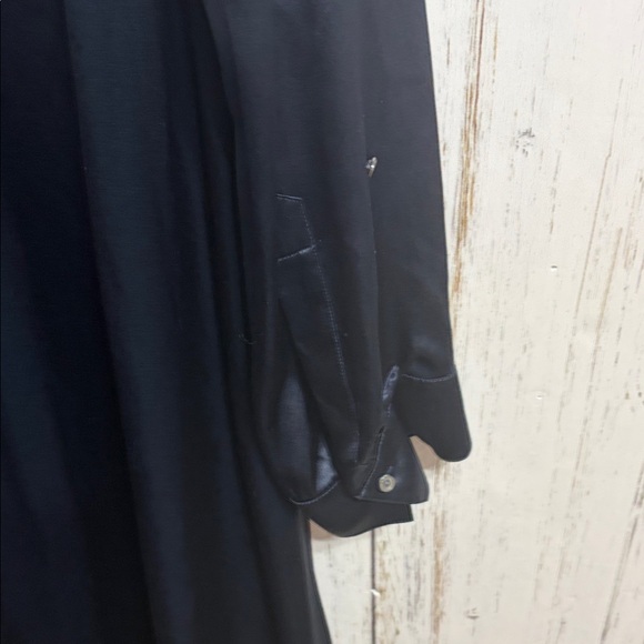 TWP Jenny's Gown 100% Silk Midnight Blue Shirt Gown Maxi Dress Long sleeve Med - Picture 11 of 14